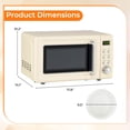 thumbnail image 3 of Costway 0.7 Cu.ft Retro Countertop Microwave Oven 700W LED Display Glass Turntable Off-White, 3 of 10
