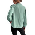 thumbnail image 3 of LUXUR Ladies Long Sleeve Tops Loose Work Shirts Green S, 3 of 3