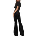thumbnail image 4 of Women Velvet Flared Trousers, Solid Color High Waist Wide Leg Long Pants, 4 of 4