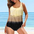 thumbnail image 4 of Women Push Up Tankini Set Two Piece Swimsuit Plus Size Swimwear, 4 of 6