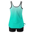 thumbnail image 5 of FAVIPT Womens Tummy Control Bathing Suit Two Piece Printed Swimsuits Modest Athletic Tank Top with Shorts 2026 Green,M, 5 of 5