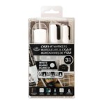 Royal & Langnickel 3 Piece Chalk Drawing Marker Set, White Variety of Size Tips