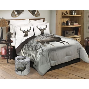 Safdie & Co. Comforter Set 3PC K Deer In Snowy Forest