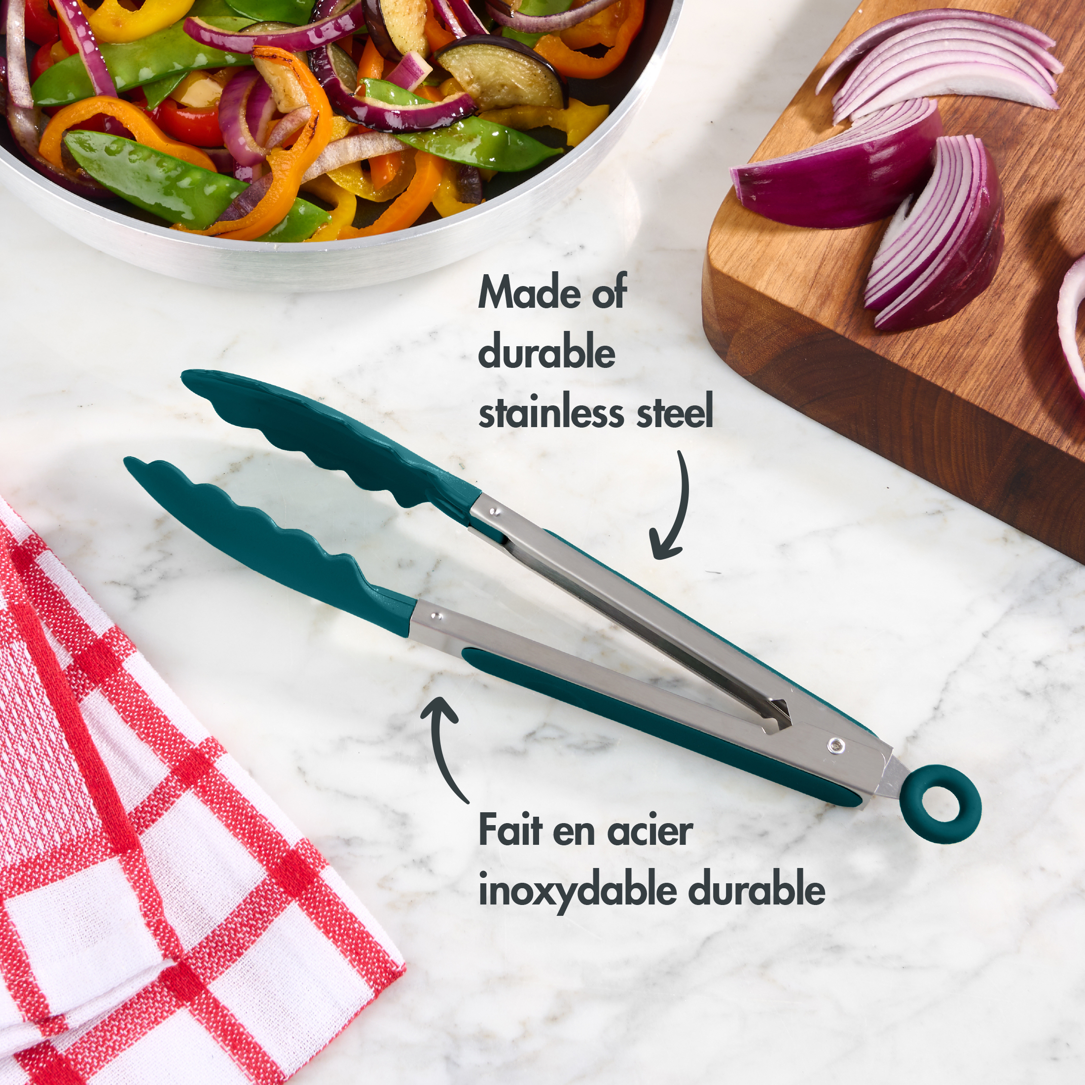 Mainstays Pinces de cuisine en nylon, ustensile de cuisine, 28 cm, vert