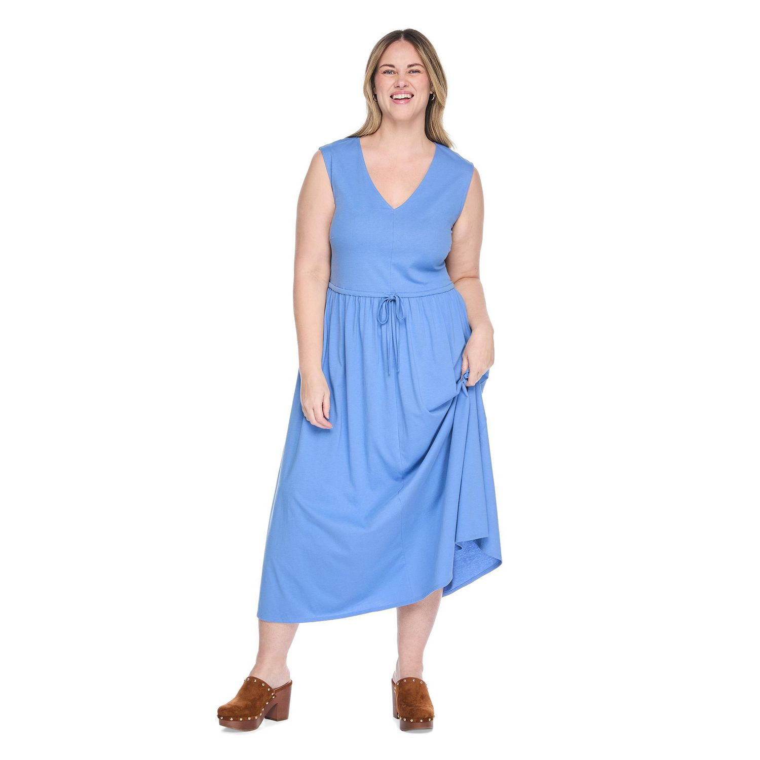 Robe longue à encolure en V Lane Bryant Plus pour femmes