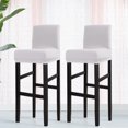 thumbnail image 1 of PiccoCasa Stretch Spandex Bar Stool Cover for Short Back Chair Silver Grey 2, 1 of 8