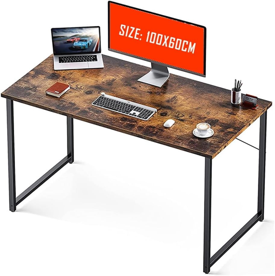 Duramex (TM) Study Computer Desk Table 40 inches 100cm Long 24 inches 60cm Wide Large Table Workstation for Home Office, Black