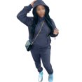 thumbnail image 1 of MAWCLOS Ensemble de Survêtement Deux Pièces pour Femmes Ensemble de Jogging à Manches Longues à Capuche Bleu Marine 3TG, 1 of 4