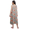 thumbnail image 3 of Moomaya Printed Womens Button Placket Mid Long Nightdress Cotton Night Gown, 3 of 5