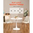 thumbnail image 4 of KFFKFF Table à Manger Ronde, Table en Bois de 31,5 Po pour 2 à 4 Personnes, Mobilier Circulaire Moderne, Tables de Café et de Bureau de Loisirs avec Base Piédestal au Design Tulipe, Blanc (Table Seulement), 4 of 9