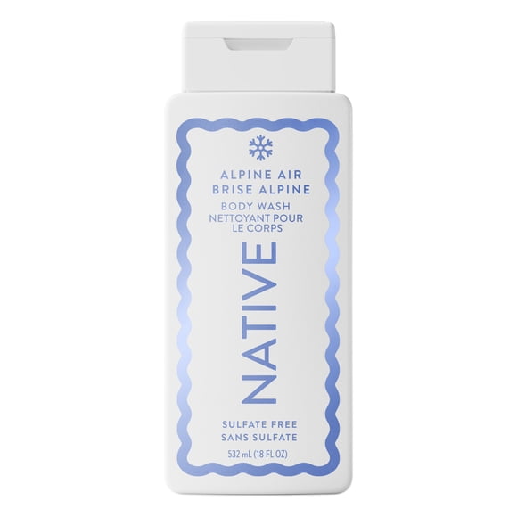 Native, Sulfate Free 24-Hour Refreshing Body Wash, Alpine Air, 532 ml, Holiday Body Wash