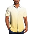 thumbnail image 1 of Pisexur Shirts for Man T Hommes Mode Décontractée Col Rabattu Impression Dégradée Chemise à Manches Courtes Blouse Jaune, m Chemises de Golf Hommes & Chemises Hommes, 1 of 7