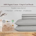 thumbnail image 2 of California Design Den 100% Organic Cotton Sheet Sets, Percale Sheets, Deep Pocket, Soft, Breathable & Cooling Bedsheets, 2 of 4