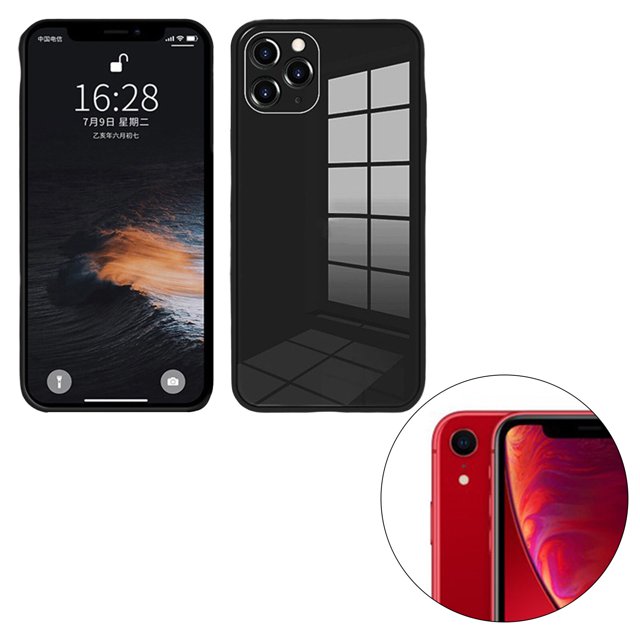 ziyahi Glass Back Phone Covers with Solid Color Full Rugged Bumper Anti-Slip Design for Iphone 7P/8P/7/8/XS Max/XR/X/XS