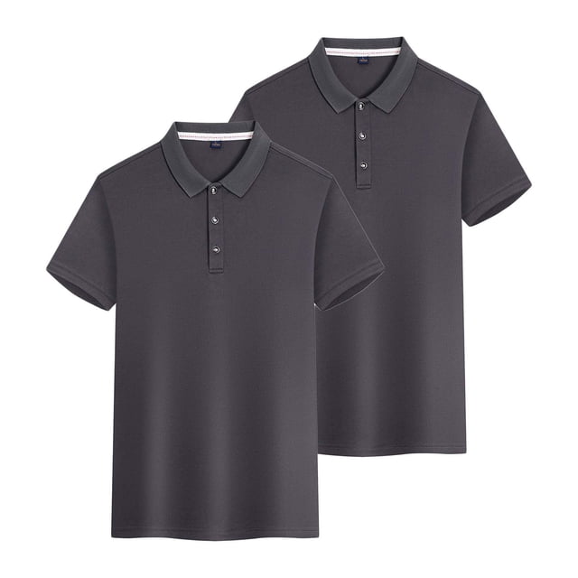 Dealovy 2pc Womens Plus Size Tops Short Sleeve Lapel Collared Quick Dry Athletic Golf Active Gym T-Shirts