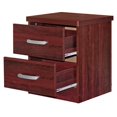 thumbnail image 3 of Pemberly Row Contemporary Faux Wood 2 Drawer Nightstand in Mahogany, 3 of 7
