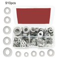 thumbnail image 3 of 910pcs/200pcs Stainless Steel Screw Flat Washer Spacer Metal Washer Fastener Kit, 3 of 7