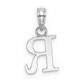 thumbnail image 4 of Diamond2Deal 14K White Gold Block Letter R Initial Pendant for Women, 4 of 6