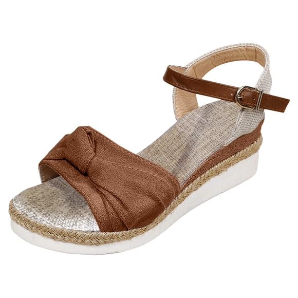 Women's Sandals Female Sandal Adult Womens Shoes Wide Sandals for Women Women Shoes Thick Soled Wedge Sandals Fashionable Fish Mouth Flip Flop Sandals for Women Flat Brown 8.5