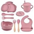 thumbnail image 1 of AMERTEER 9Pcs Children‘S Silicone Tableware Set Baby Non-Slip Divided Children‘S Plate Bowl With Suction Cup, 1 of 5