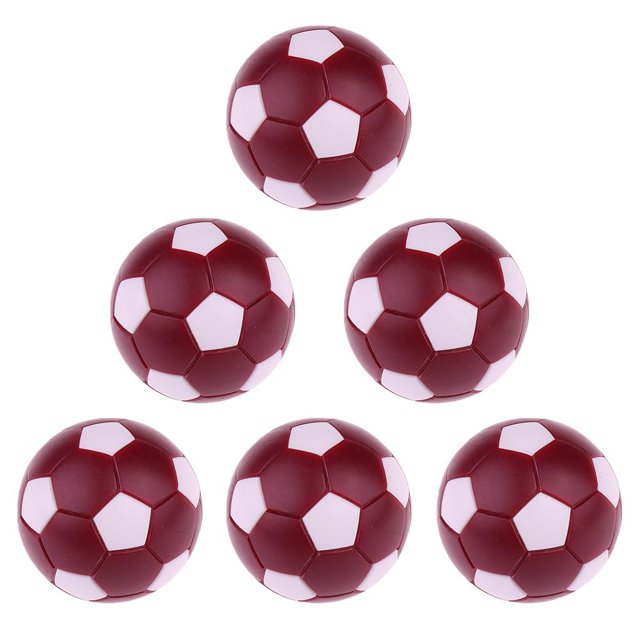 6 Pieces Foosball Table Soccer Replacement Ball Dark Red