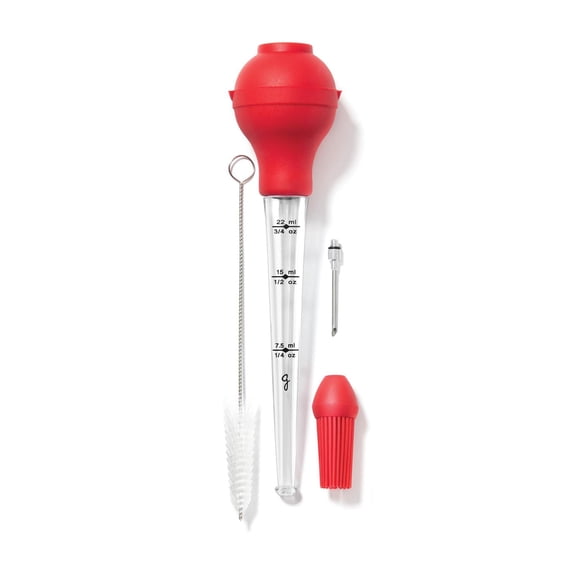 Starfrit Sauce Baster and Meat Thermometer Set, 5-Piece Kit for Roasts Poultry and Turkey, Silicone Baster with Injector Brush and Cleaning Tool, Dishwasher Safe, Heat Resistant to 446°F