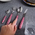 thumbnail image 3 of ARIMI Nilu Decor Italian Stainless Steel 24 Piece Flatware Set - Service for 6 - Flower Red Handle, 3 of 4
