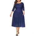 thumbnail image 2 of Pompotops Robe de Soirée pour Femmes, Grande Taille, en Dentelle Ajourée avec Poches, Robe Longue, en Solde, 2 of 4