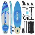 thumbnail image 1 of Inflatable Stand Up Paddle Board - Premium SUP with Accessories (10'6"x33"x6") - 450LB Capacity Wide Stable Design for Beginners - Includes Large Paddle & Camera Mount (Blue), 1 of 11