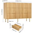 thumbnail image 3 of Ourlova Commode de Chambre en Bois à 6 Tiroirs avec Tiroirs Larges et Coffre de Rangement Moderne, Convient au Salon, au Garde-Robe, au Couloir, à l'Entrée, 3 of 7