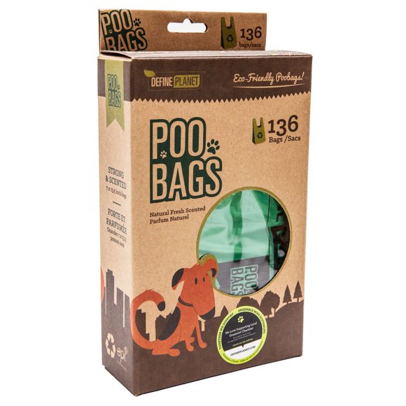 Define Planet™ Sacs à Crottes Style T-Shirt, 136 Sacs à Excréments pour Chien Parfumés aux Agrumes
