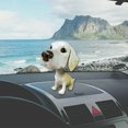 thumbnail image 1 of Resin Bobble Head Car Ornament – Spring-Shaking Dashboard Decor for Cars/Trucks, Multi-Color Self-Cleaning Auto Accessories ,4.3in White, 1 of 8