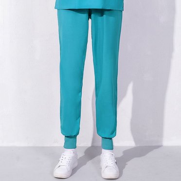 Jsaierl Women's Elastic Waisted Lounge Scrub Pants, Solid Color, Loose Fit, with Pocket