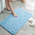 thumbnail image 4 of Hi,Fancy Embossed Bath Mat Quick-Drying Solid Color Shower Absorbent Bathroom Rug Large Kitchen Washroom Door Bathmat Kids Safety Light Blue 60x90cm, 4 of 6