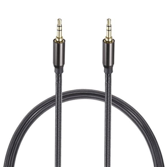 Uxcell Câble Auxiliaire 3,5 mm, Câble Audio Mâle à Mâle Tressé en Nylon, Cordon Audio Stéréo Hi-Fi 6,6 Pi 2