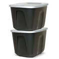 thumbnail image 1 of Homz 6610BKTS.10 10 Bac de Rangement en Plastique Gal Moulé avec Couvercle Sécurisé (Lot de 2), 1 of 12
