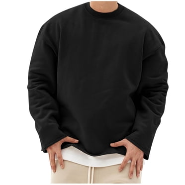 AherBiu Mens Sweatshirts Crew Neck Loose Fitted Long Sleeve Lightweight Pullover Casual Workout Shirts Tops