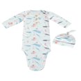 thumbnail image 3 of Kids Cartoon Patterns Print  Neck Long Sleeve Sleepwear Cap, 3 of 6