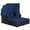 Navy, variant on Costway Patio Rattan Daybed Lounge Retractable Top Canopy Side Tables Cushions Grey