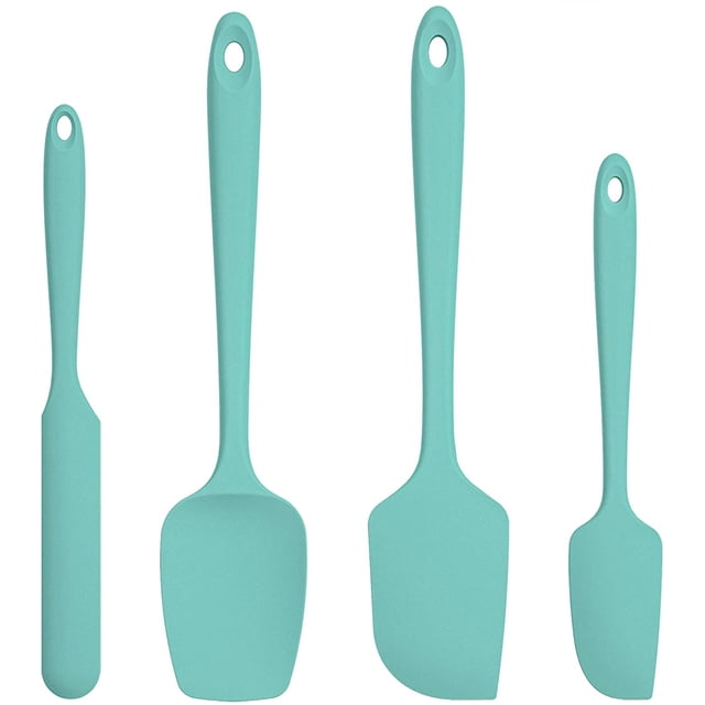 Silicone Spatula Set with 600 Degrees Fahrenheit Heat Resistant (Teal/Aqua Sky)