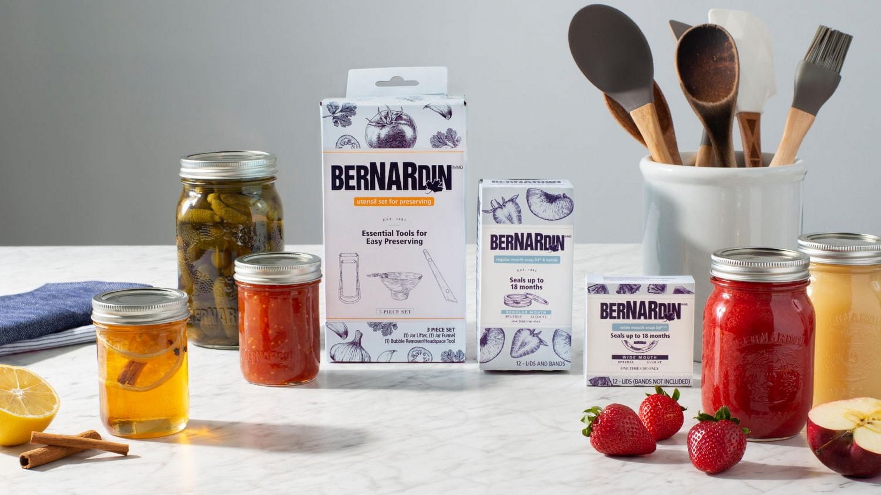Bernardin Mason Jar Lids, Regular Mouth, 12 Count