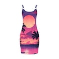 thumbnail image 4 of Ovzne Robes pour Femmes Robe Femme Mode Robe d'Été pour Femmes Poches Décontractée Col Rond Sans Manches Imprimé Plage Robes d'Été Boho Robe Mini Robes Grande Taille Robe Maxi Liquidation, 4 of 7
