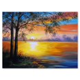 thumbnail image 2 of Designart Arbre du soir près du lac Art mural sur toile, 2 of 4