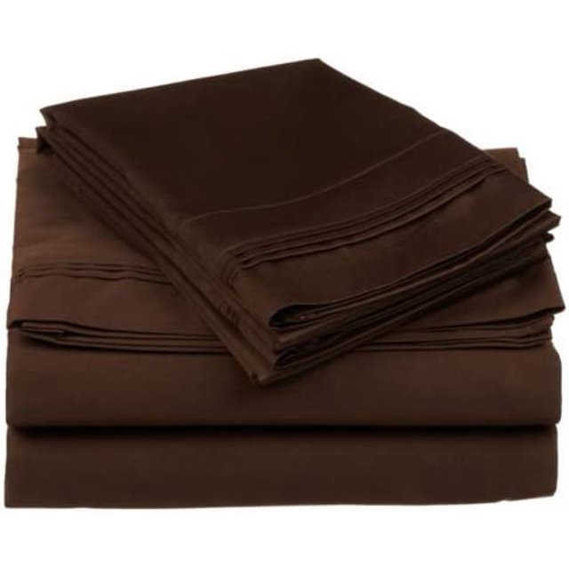 400 Thread Count 100% Egyptian Cotton 3-Piece Fitted Sheet ( 1 Fitted Sheet + 2 Pillow Covers) 30 Inches Deep Pocket Size Solid Pattern