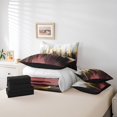 thumbnail image 4 of YST Gradient Stripe 7-Piece Bedding Set Modern Oil Painting Graffiti Twin Size Comforter Set, Burgundy Red, 4 of 4