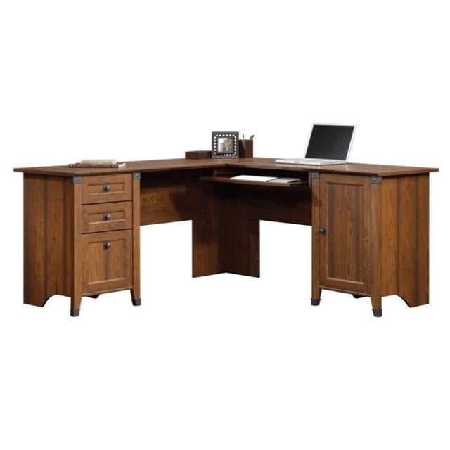 Pemberly Row L Shaped Computer Desk in Washington Cherry
