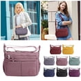 thumbnail image 4 of CHUANK White Hand Bag 2023 Nylon Cloth Bag One Shoulder Bag Lightweight Tote Bag Large Capacity Bag Multi Pockets Large Capacity Waterproof Casual Messenger Bag Shoulder Bag Shoulder Bag, 4 of 8