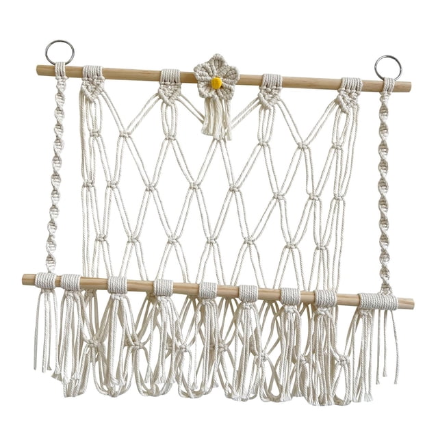 Abbracc Stuffed Animals Hammock Hand Woven Cotton Rope Soft Toy Hammock Space Saving D