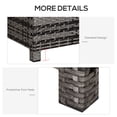 thumbnail image 4 of Outsunny Rattan Outdoor Coffee Table with Tempered Glass Top, Mixed Grey, 4 of 10