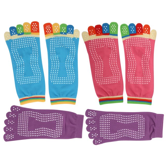 Flexibility Non-Slip Socks, Free Size Five Toes Socks, for Yoga Barre Pilates Bikram